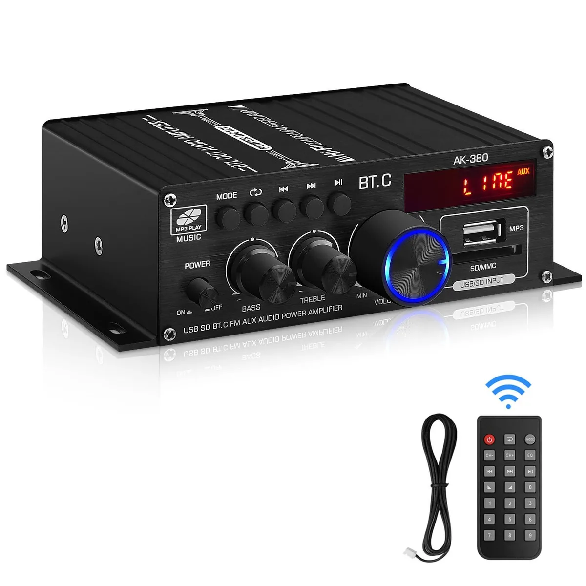 Pyle AK-380 400W+400W 2.0 CH Live Sound Amplifier Bluetooth 5.0 — product photo