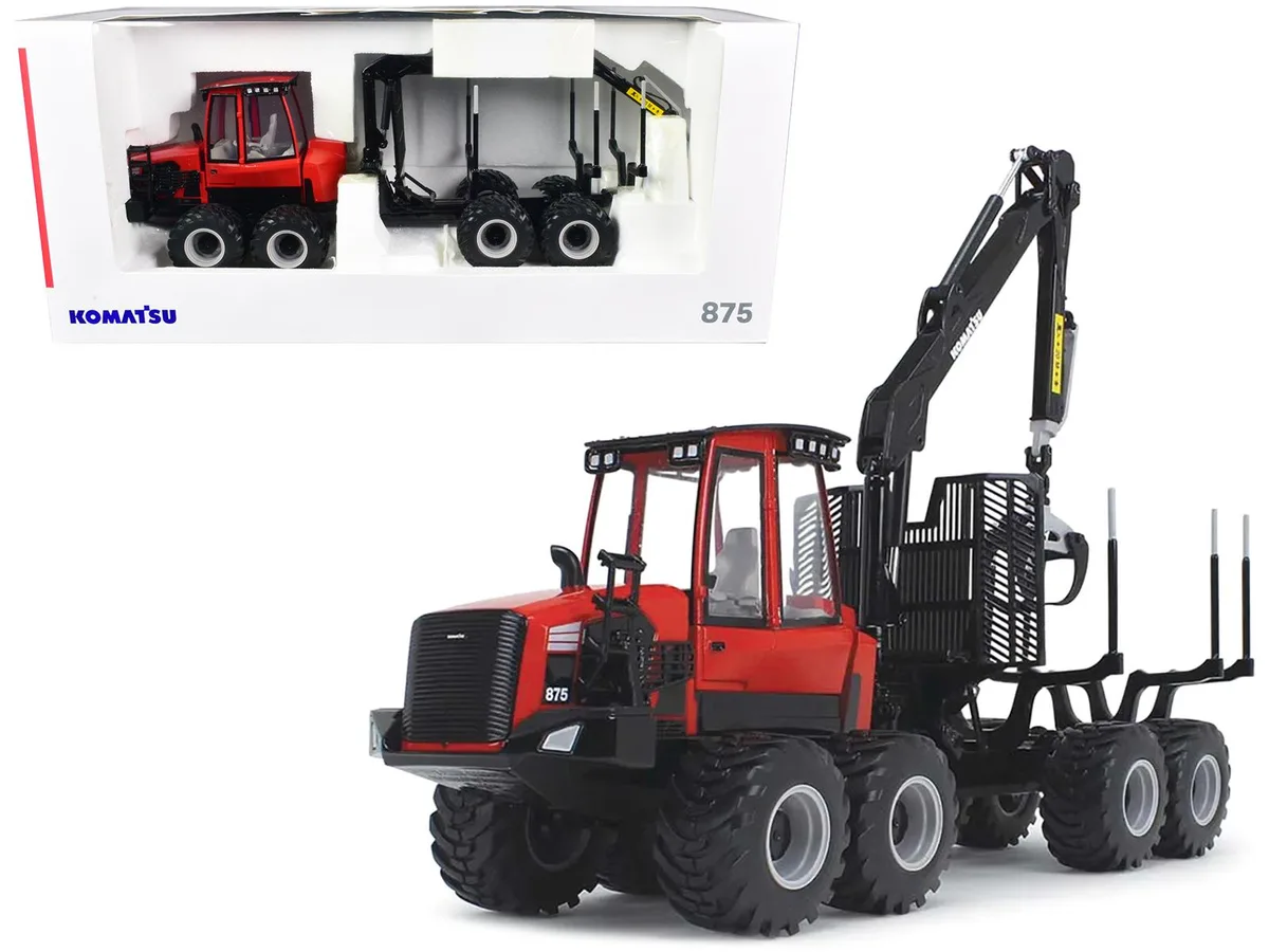 First Gear First Gear Komatsu 875.1 Forwarder 1/32 Diecast Red Black hobby collectible — product photo