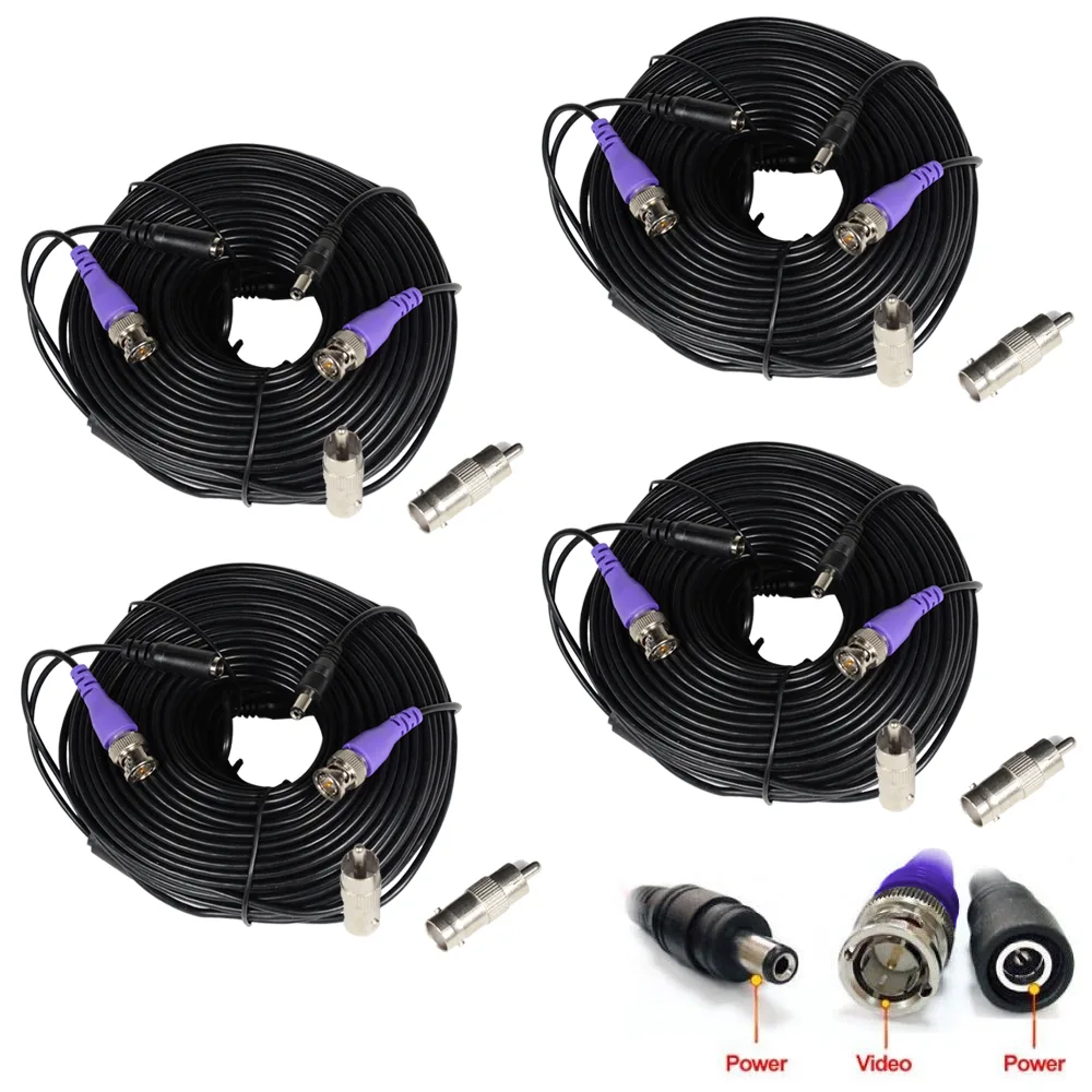 VideoSecu VideoSecu CBHD1504 4-pack 150ft video power cable BNC 2.1mm — product photo