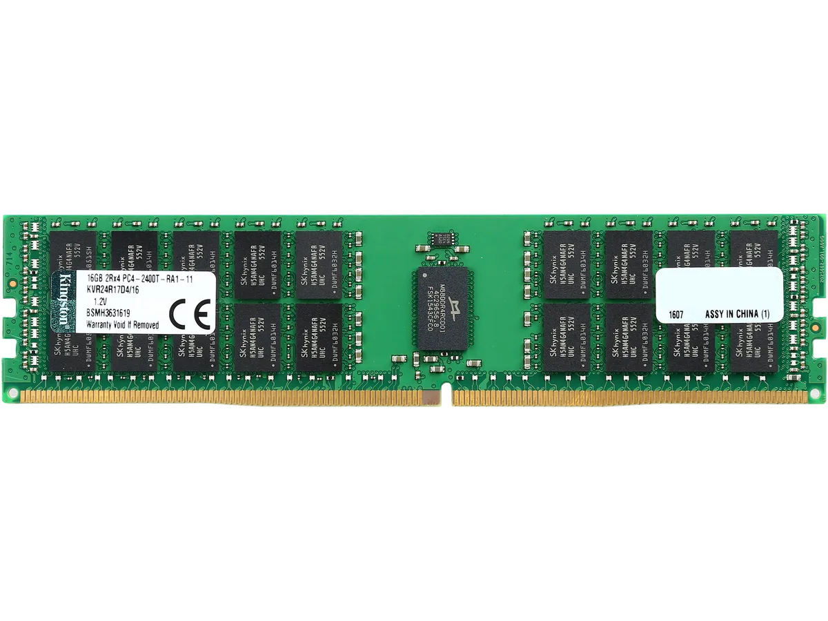 Kingston Technology Corp. Kingston Technology Corp. KVR24R17D4/16 16GB DDR4 2400 ECC Registered server RAM — product photo