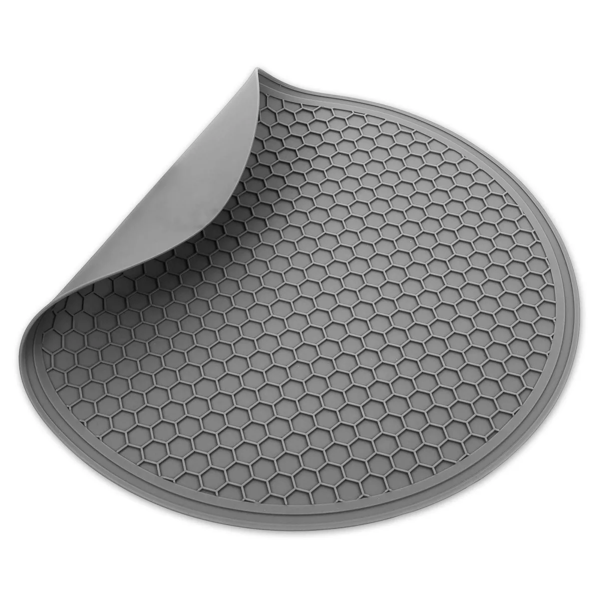Round gray silicone mat 9.76 inch diameter