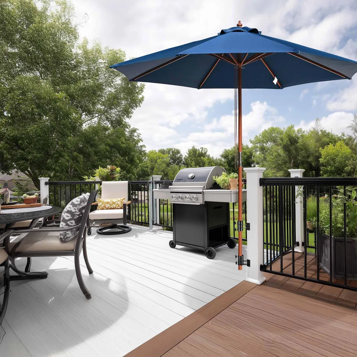 Yescom USA, Inc. Yescom USA, Inc. 07UMBUBB012-9WCM-NV 9ft patio umbrella with corner mount — product photo