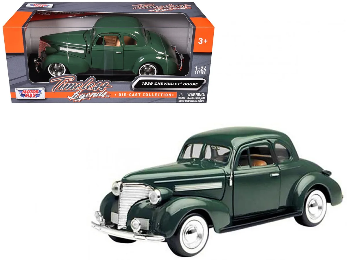 MOTORMAX MOTORMAX 1939 Chevrolet Coupe Green 1/24 Diecast Vehicle — product photo