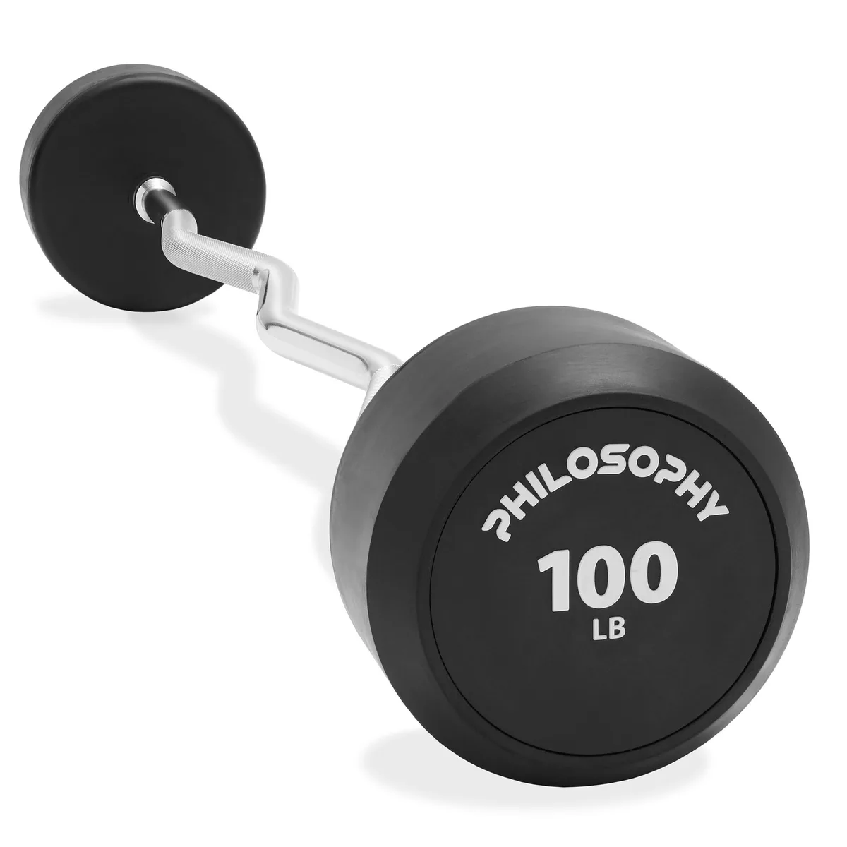 Philosophy Gym Philosophy Gym Rubber Fixed EZ Curl Barbell 100 LB — product photo