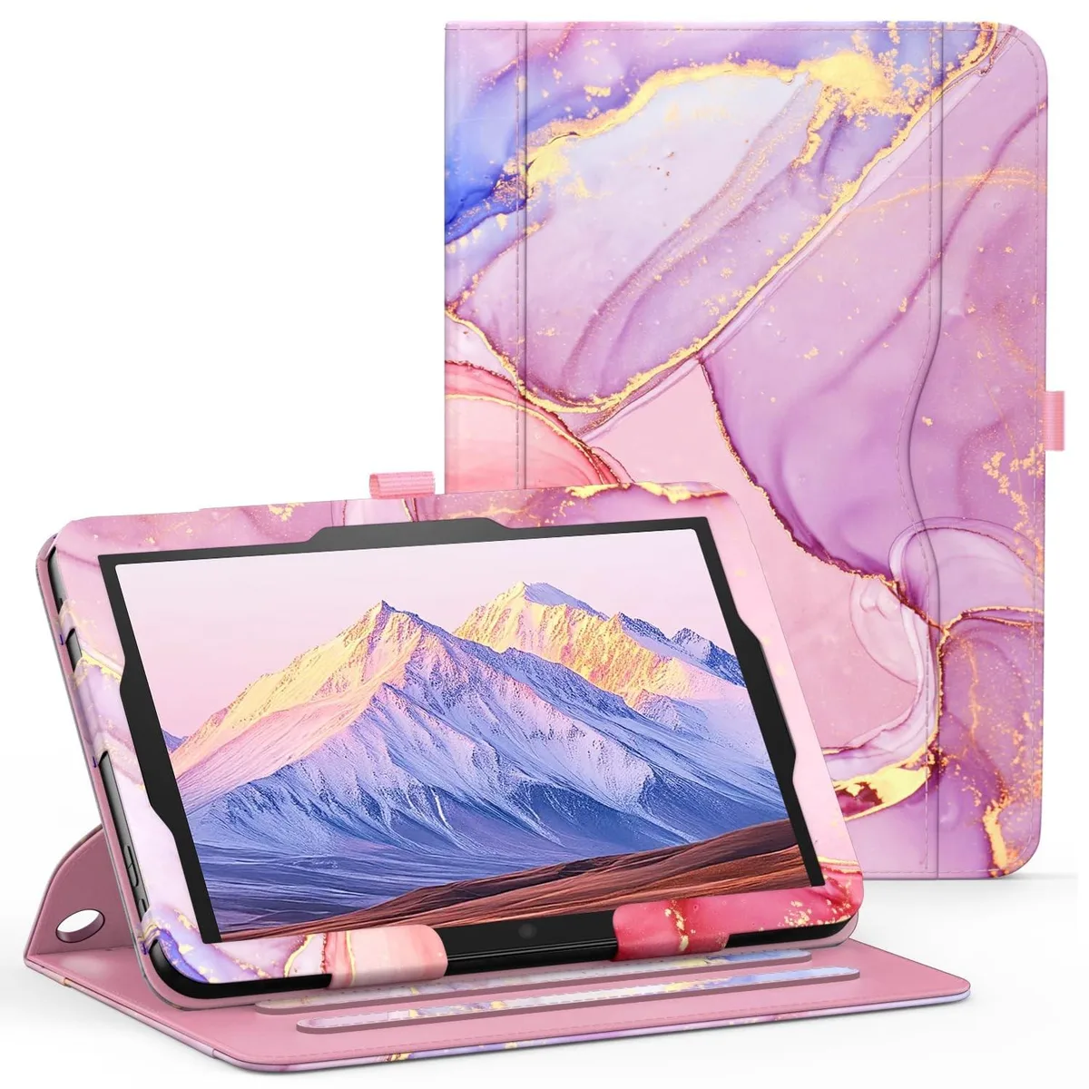 Bipra Bipra 2 in 1 accessory for 10 &amp; 10 Plus 11th 13th Gen Marble Pink — product photo