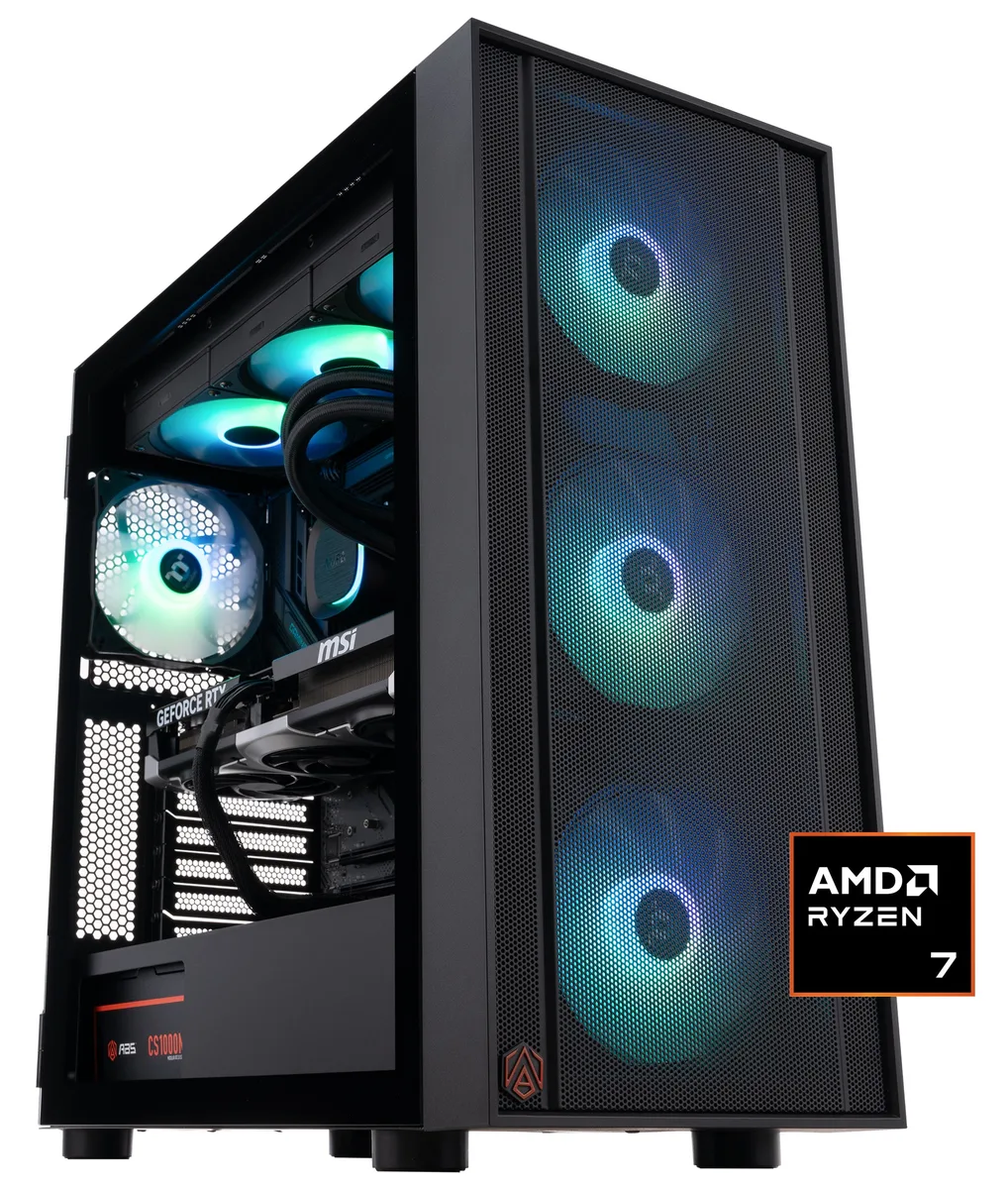 ABS ABS ER9800X3D50807 gaming PC Ryzen 7 9800X3D RTX 5080 32GB DDR5 2TB NVMe — product photo