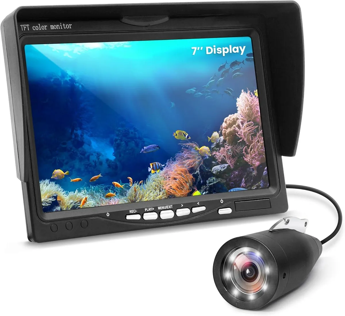 Pyle Pyle PLMRCDV72BK 7'' Underwater Fishing Camera 1000TVL DVR 12 IR IP68 4500mAh — product photo