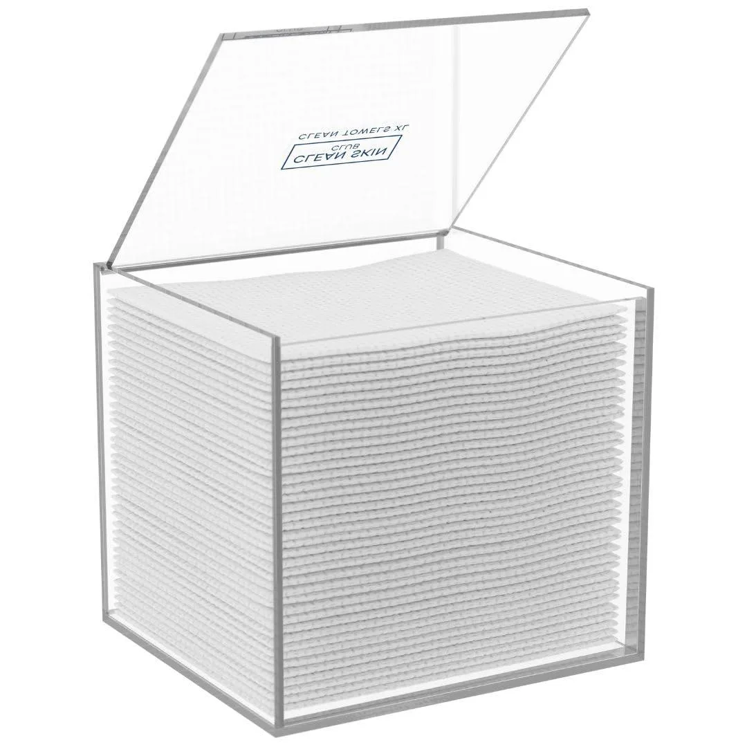  CLEAN SKIN CLUB CSC-CTXL-VAR Clear Acrylic Box for 50 Clean Towels XL — product photo