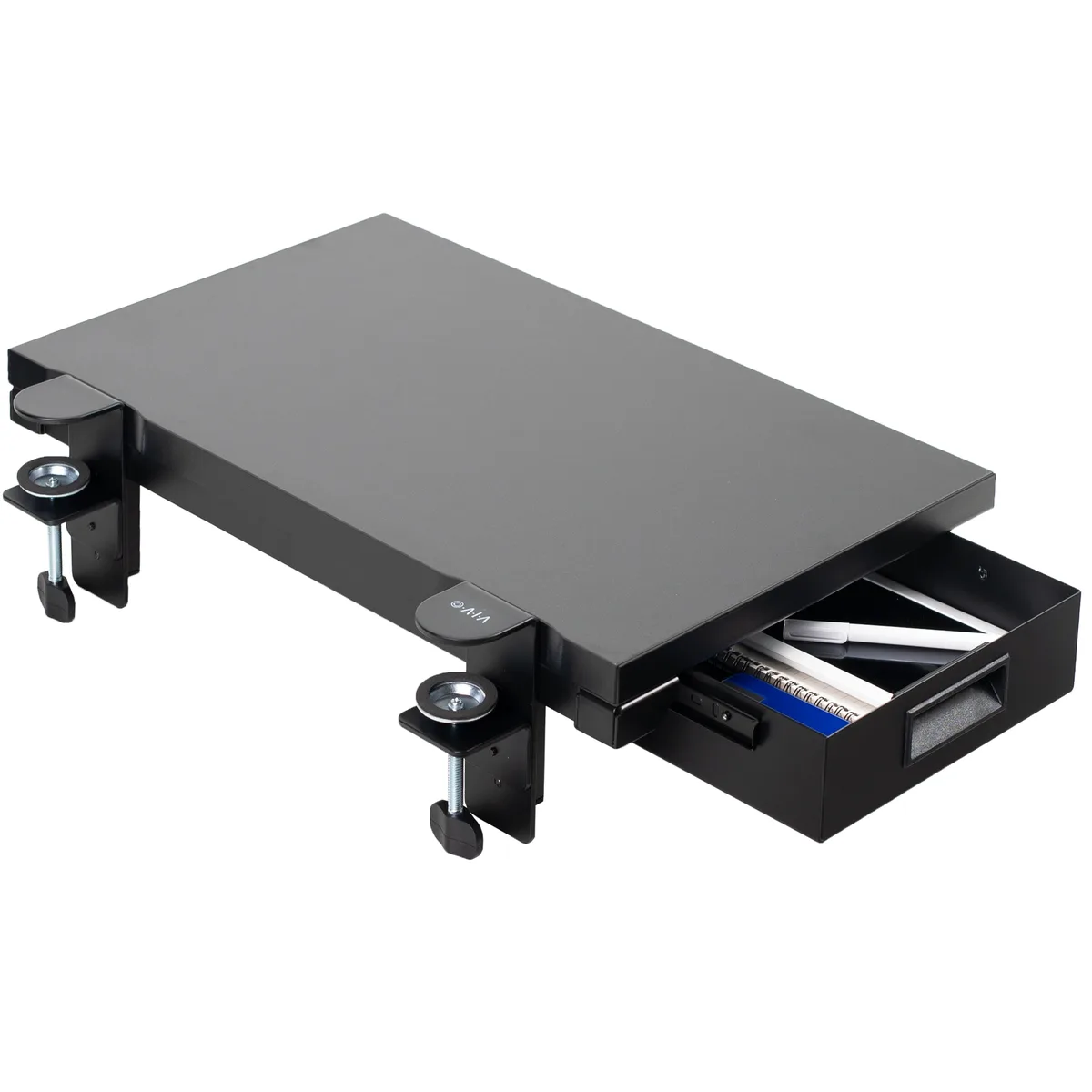 VIVO VIVO Black Clamp-on 24 x 14 Desk Extension with Storage Drawer — product photo