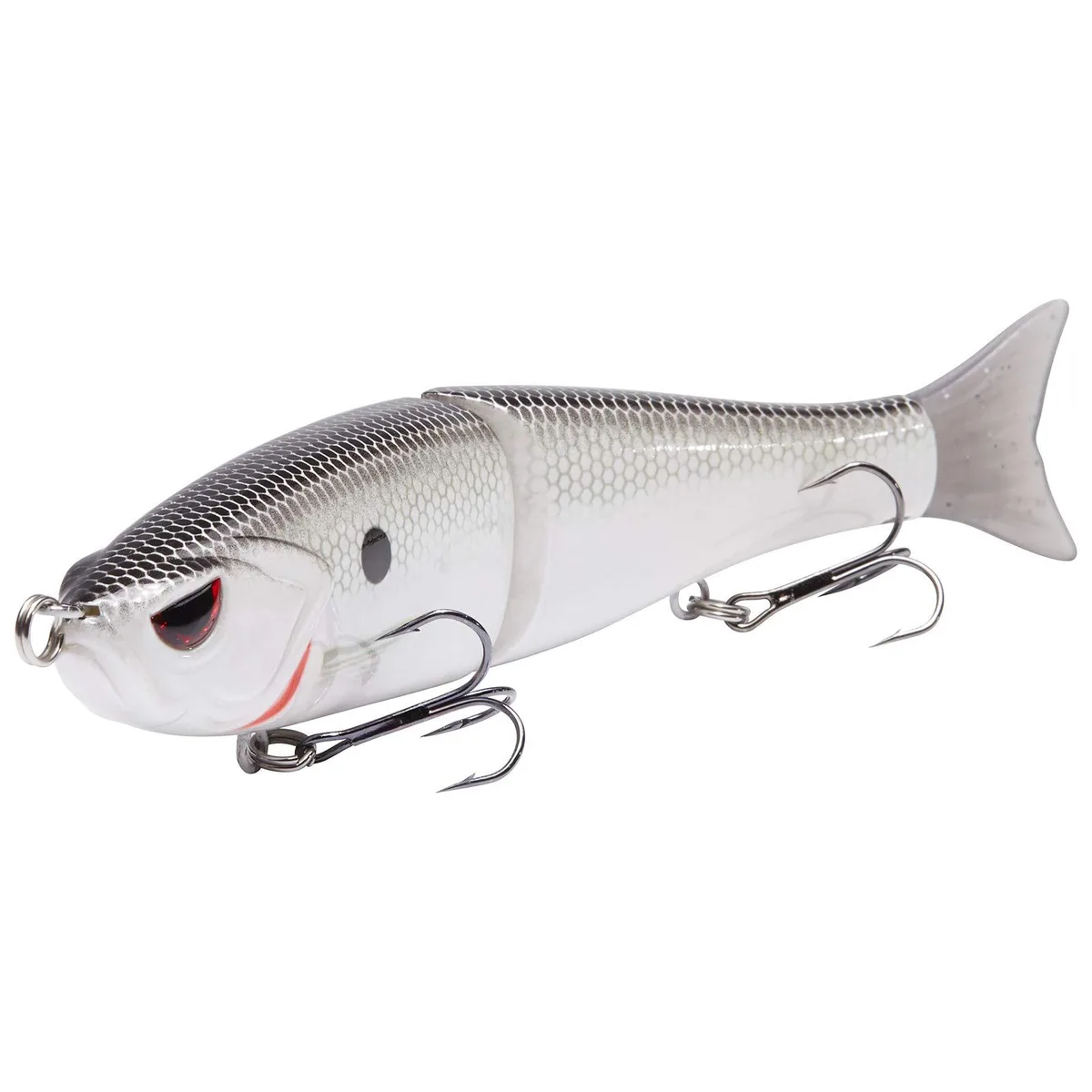  BASSDASH Swimbait Large White Crawfish Jointed Glide Bait .16 .24 .28 — product photo