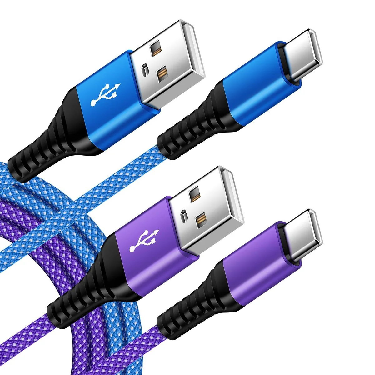  ABCPOW USB-A to USB-C cable 3.1 A 480 Mbps 3 ft 2-pack — product photo