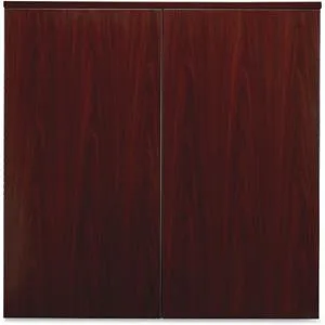 Lorell 69865 mahogany laminate presentation cabinet with hinged doors