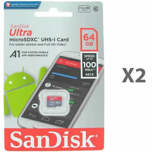 SanDisk SanDisk 64GB microSDXC Class 10 2 Pack No Adapter — product photo
