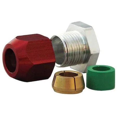 Four aluminum and rubber AC blockoff fittings with couplers and sealing sleeves