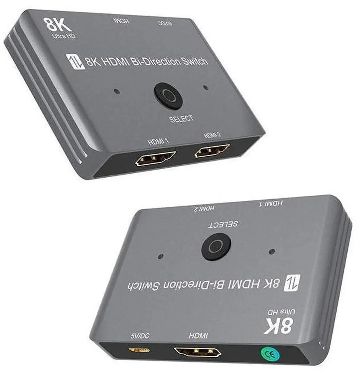 SMUGDESK SMUGDESK Bi-Directional HDMI 2.1 Switch 8K@60Hz 4K@120Hz 48Gbps Gray Model eokCXOY — product photo