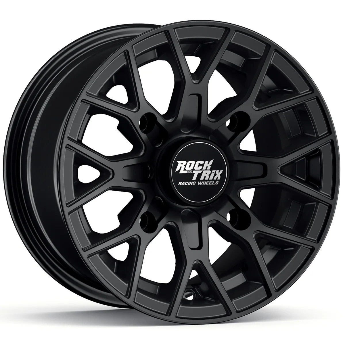 RockTrix RockTrix RT104 12x7 Wheel 4x156 4+3 Offset Matte Black — product photo