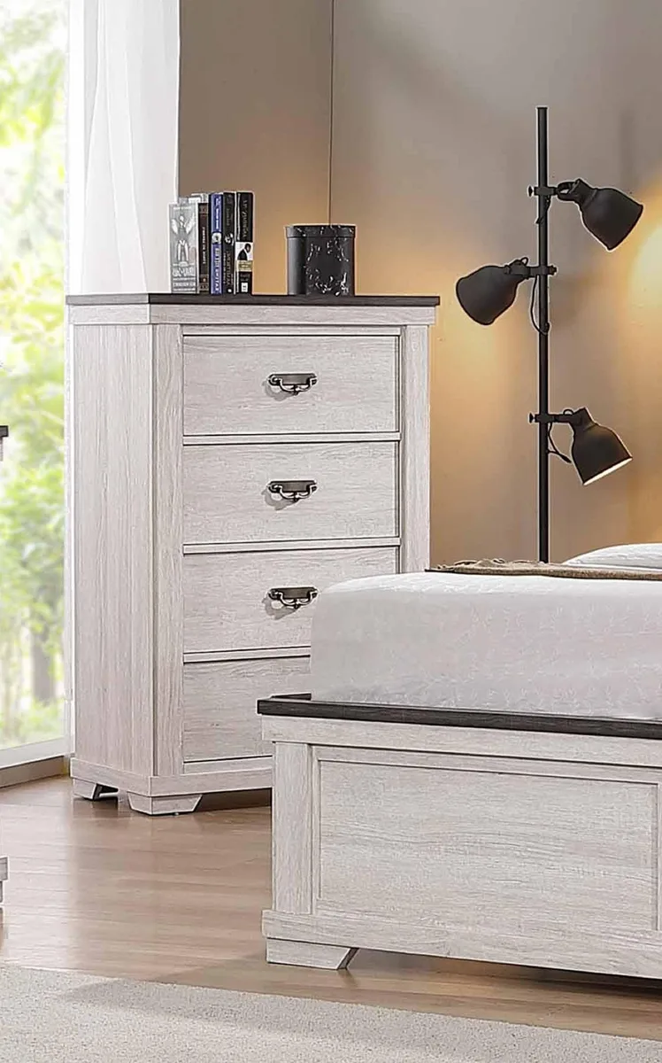 tuphen tuphen Farmhouse Four-Drawer Chest Beige Gray White 31.1 17.1 47.5 — product photo