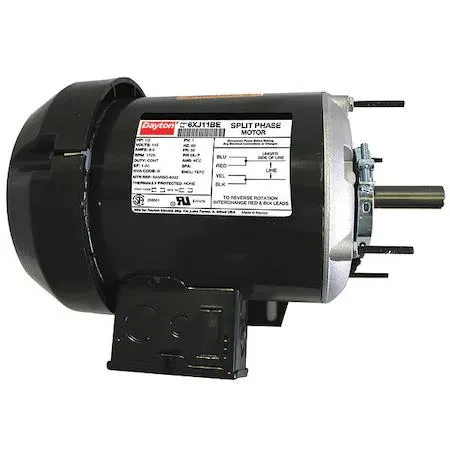Dayton 1/2 HP split-phase motor TEFC 56 frame cradle base keyed shaft