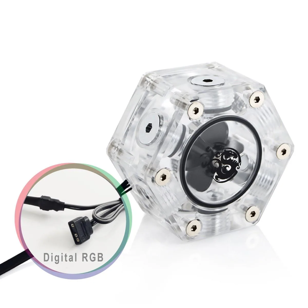 Bitspower Bitspower G1/4" Hexagon Flow Indicator Digital RGB gauge — product photo