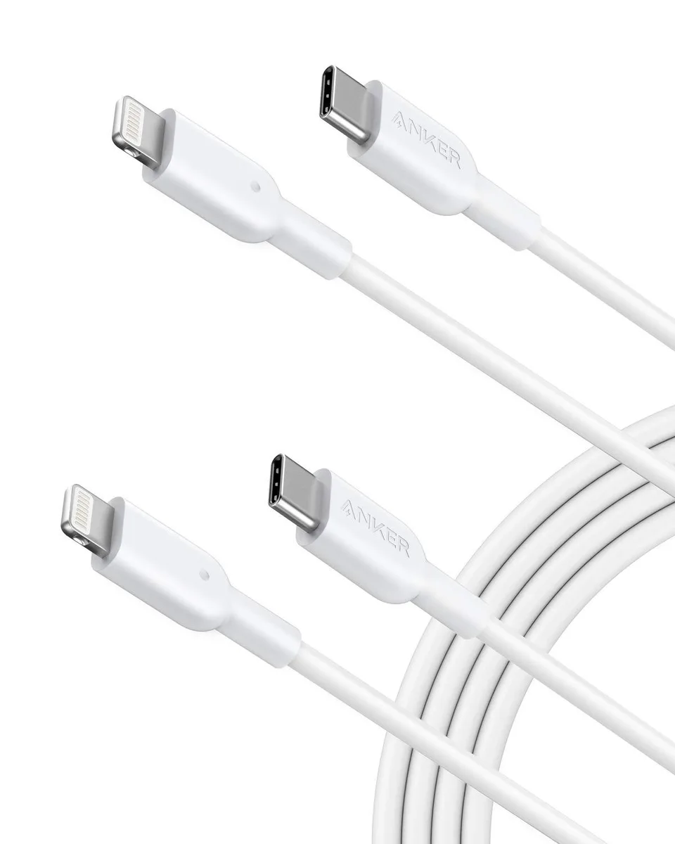 Chopmate Chopmate USB-C to Lightning Cable MFi Certified 6ft 2-Pack White — product photo