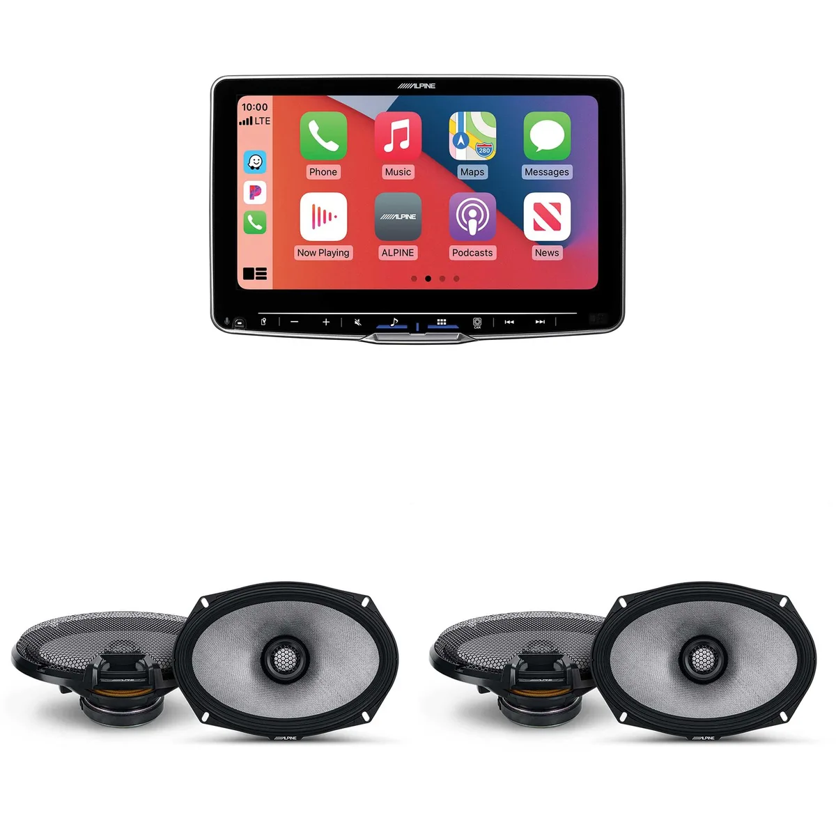 Alpine Alpine ILX-F509 Halo9 9" Receiver with 2 R2-S69 6x9" Coax Speakers — product photo