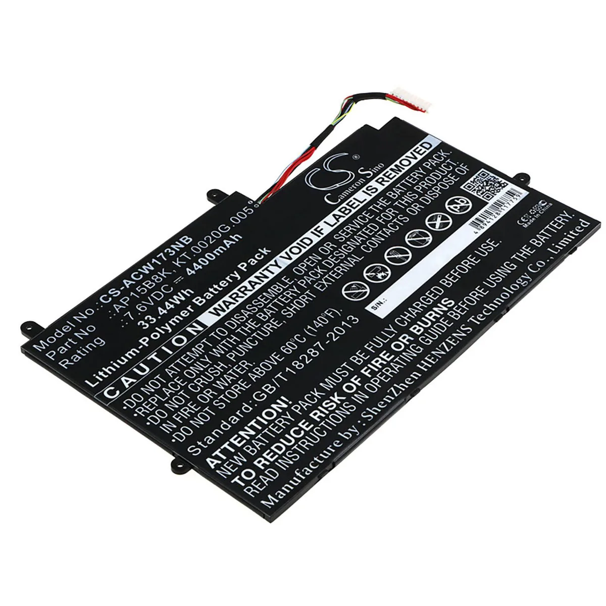 Cameron &amp; Co Cameron &amp; Co DS-CS-ACW173NB laptop battery 4.4 Ah 7.6 V 4400 mAh black — product photo