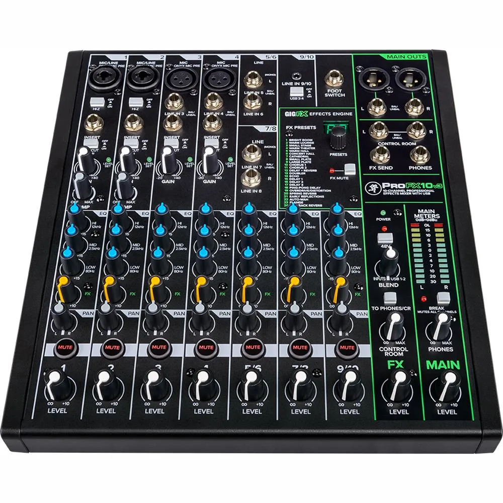 Mackie Mackie PROFX10V3 10-channel audio mixer with 24 effects — product photo