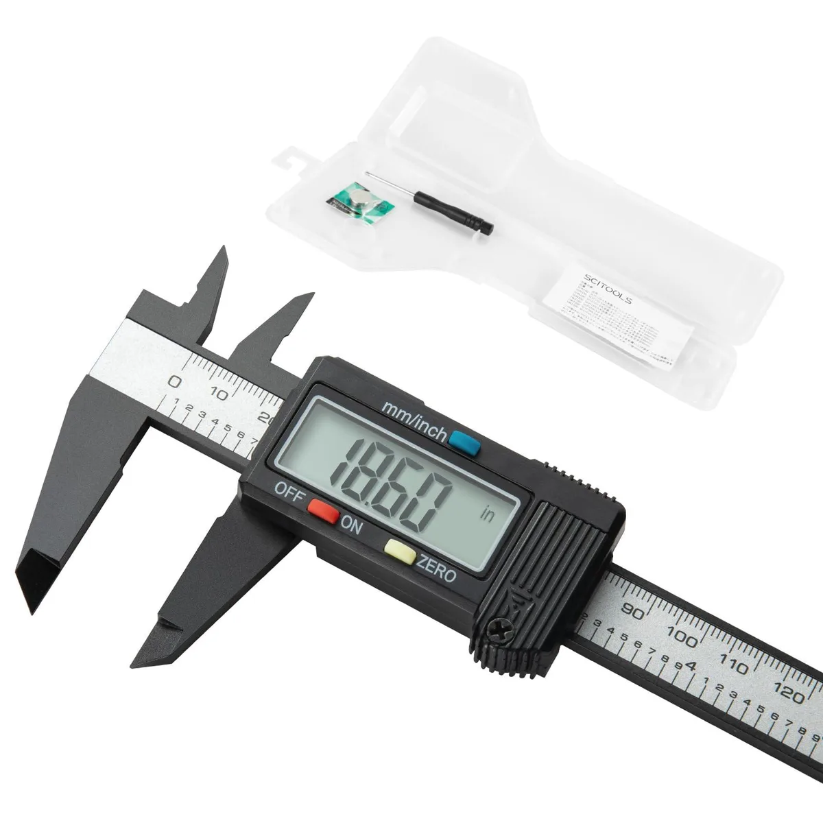 Digital Caliper 0-6" 0.01"/0.1mm ±0.2mm ABS+Carbon Fiber — product photo