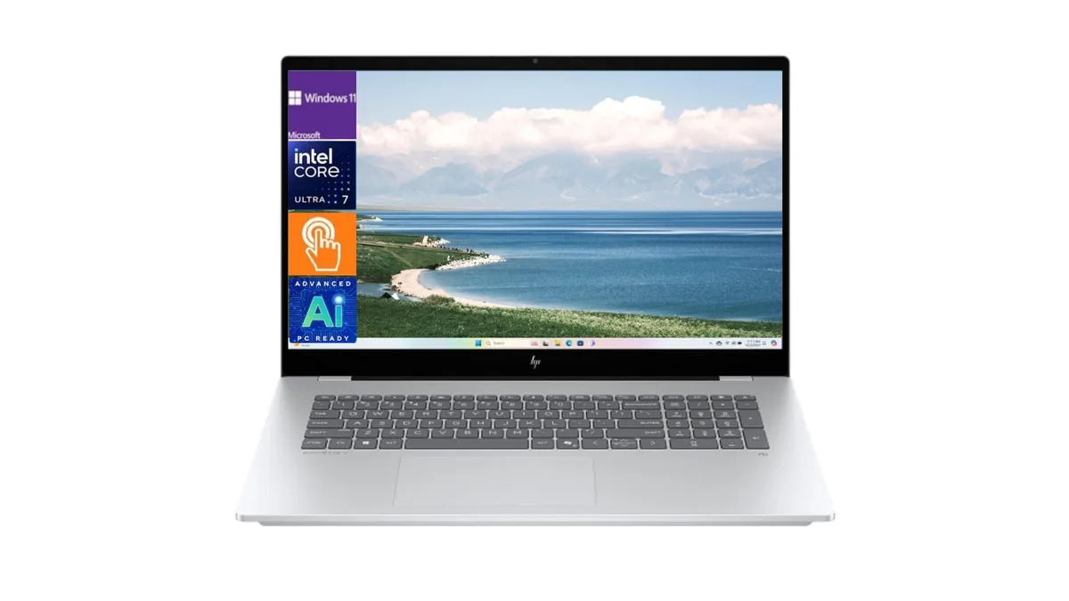 HP HP OmniBook X 17-dd0057nr laptop, Core Ultra 7 256V, RTX 4050, 16GB DDR5, 1TB SSD, 17.3" FHD touch, Win 11 Pro — product photo