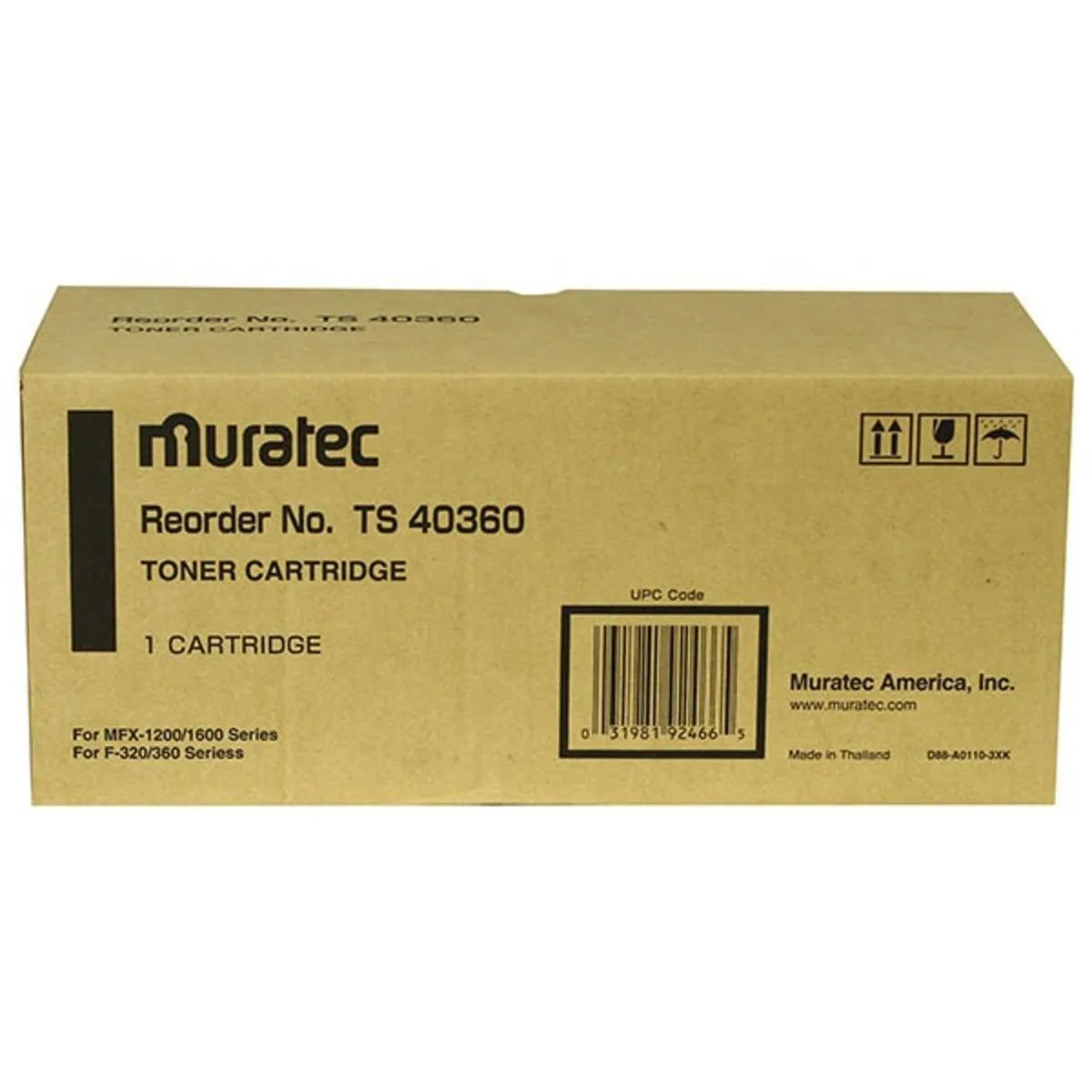 Muratec America, Inc Muratec America, Inc TS40360 Black Toner Cartridge 11500 Pages — product photo
