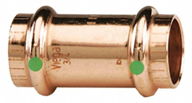 Viega 2915 copper press-fit coupling with centre stop, 1-1/4 inch, EPDM O-rings