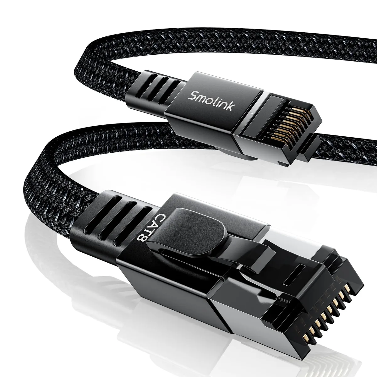  Smolink Cat 8 Ethernet Cable 50ft 40Gbps 2000MHz Black — product photo