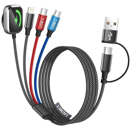  MPATIBY Dual USB-C 4-in-2 Lightning Cable 5ft — product photo