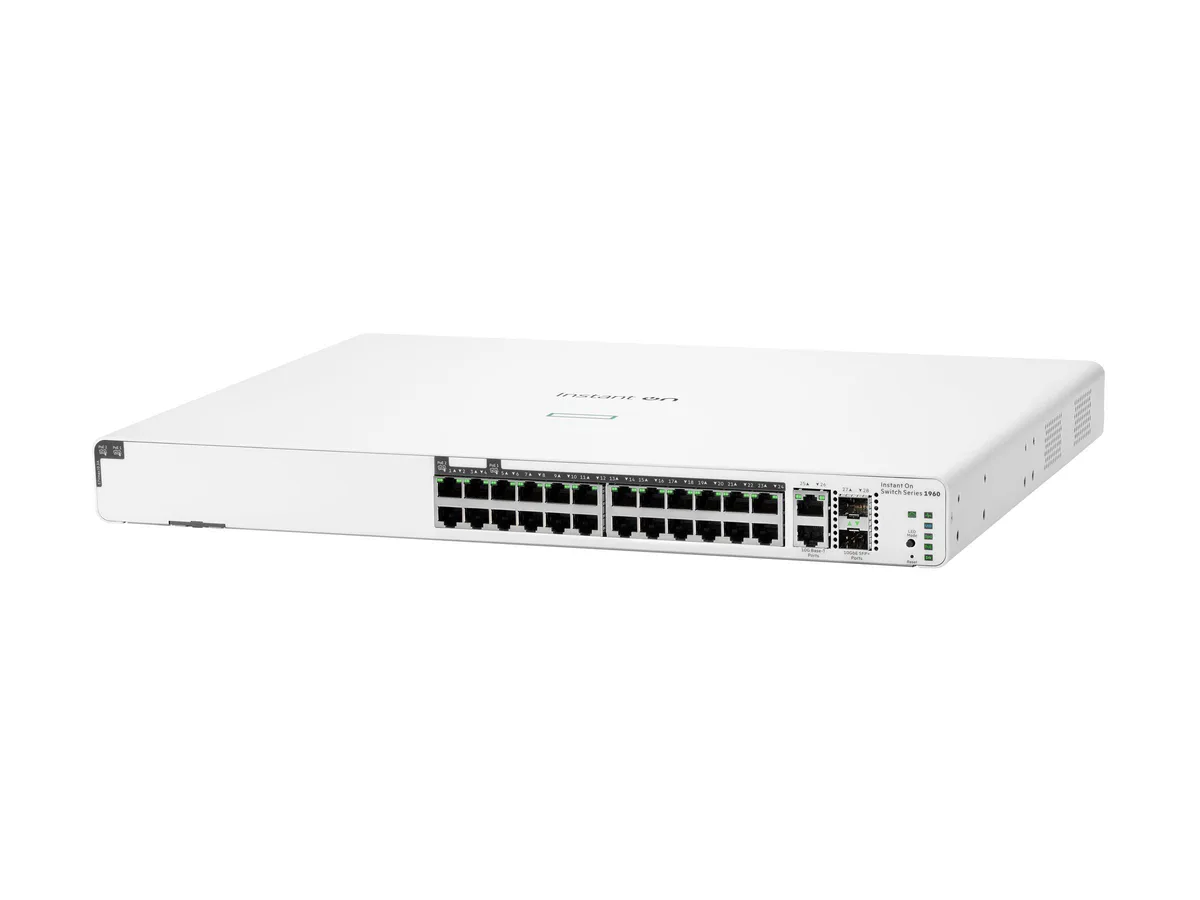 HPE HPE Instant On 1960 24G 20p Class4 4p Class6 PoE 2XGT 2S network switch — product photo