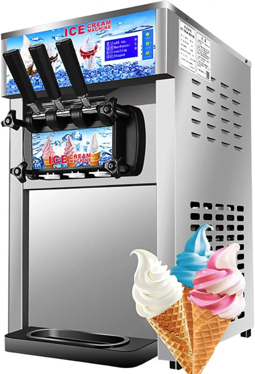 SIHAO ZM-A168 18L/H 3-Flavor Soft Serve Ice Cream Maker — product photo