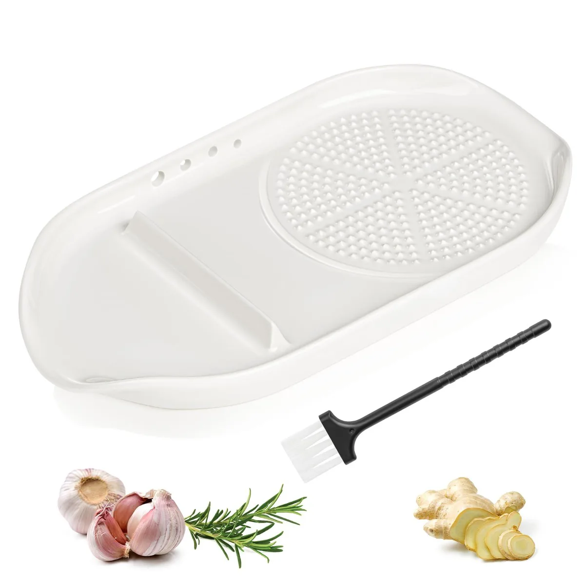 4-in-1 Ceramic Garlic Grater 6.76x3.7in — product photo