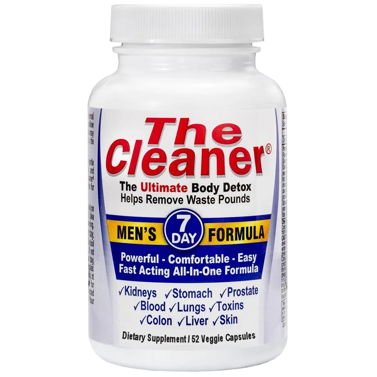 White plastic bottle with 52 vegetarian capsules inside