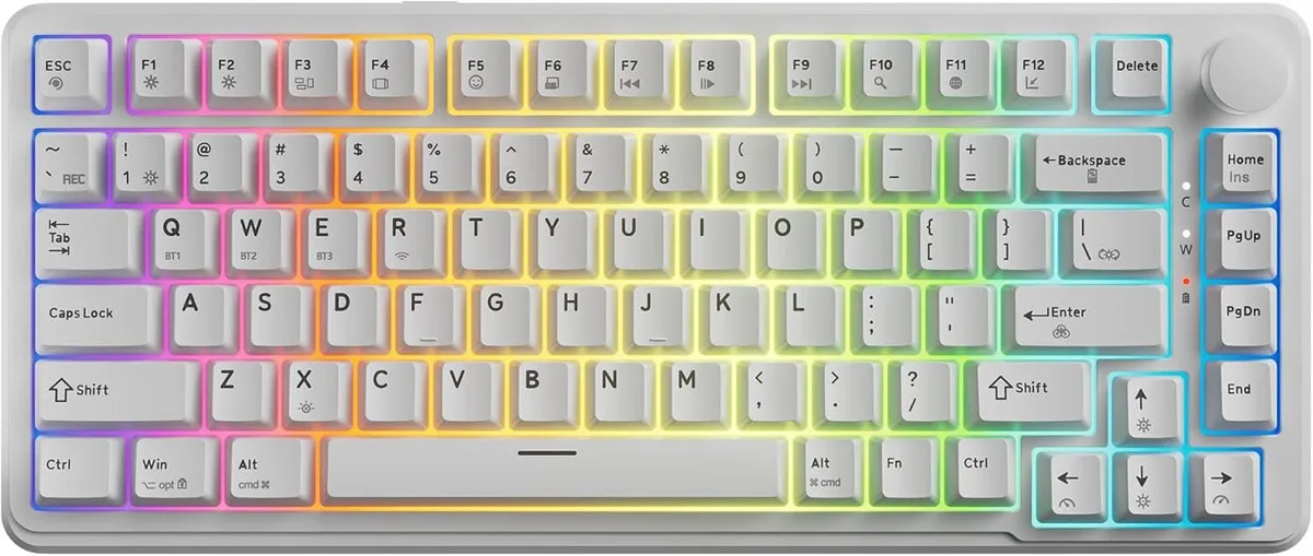 usbroway usbroway Ghost 75% Tri-Mode Wireless Mechanical Gaming Keyboard White — product photo
