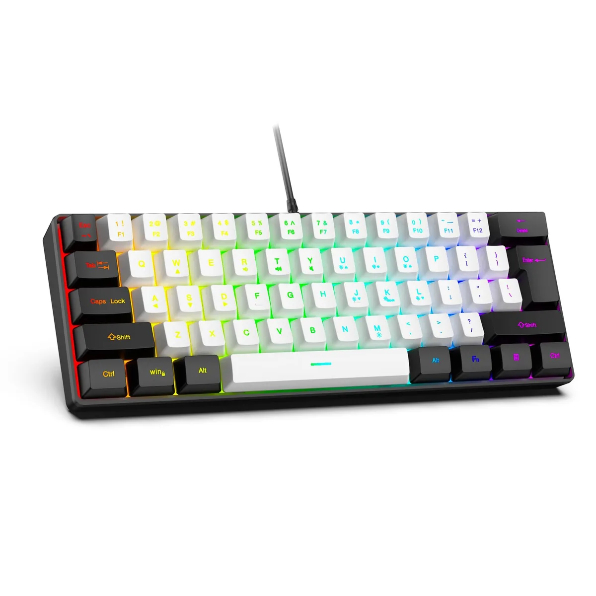 REBOCOON RGB Gaming Keyboard 60% Compact 61-Key Membrane — product photo