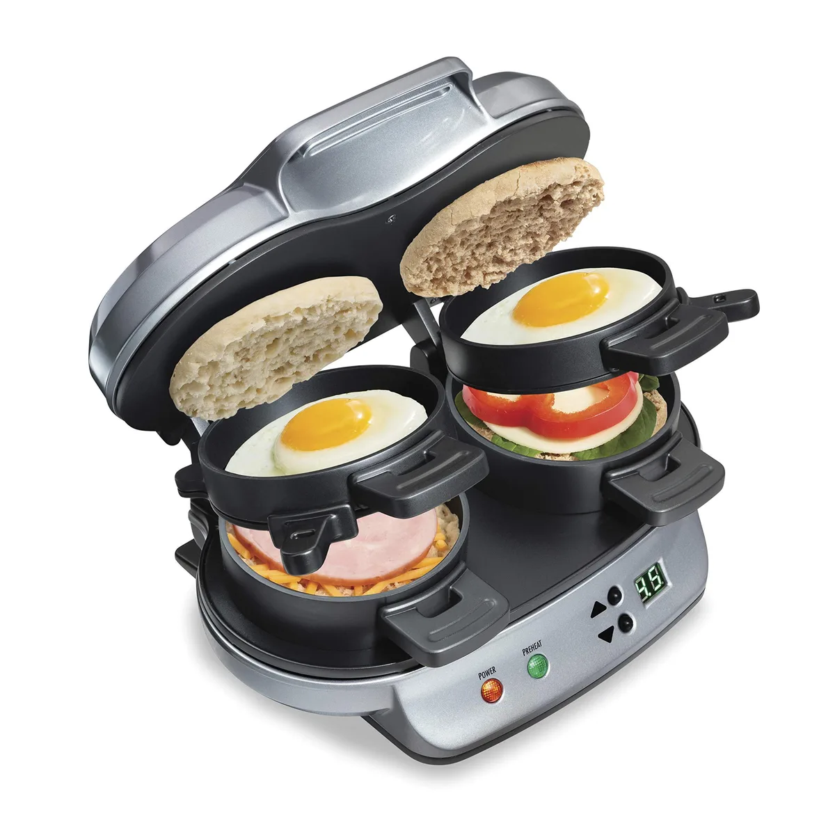  MAXI-MATIC Dual Breakfast Sandwich Maker 25490MNA White 2 Slices 500W — product photo