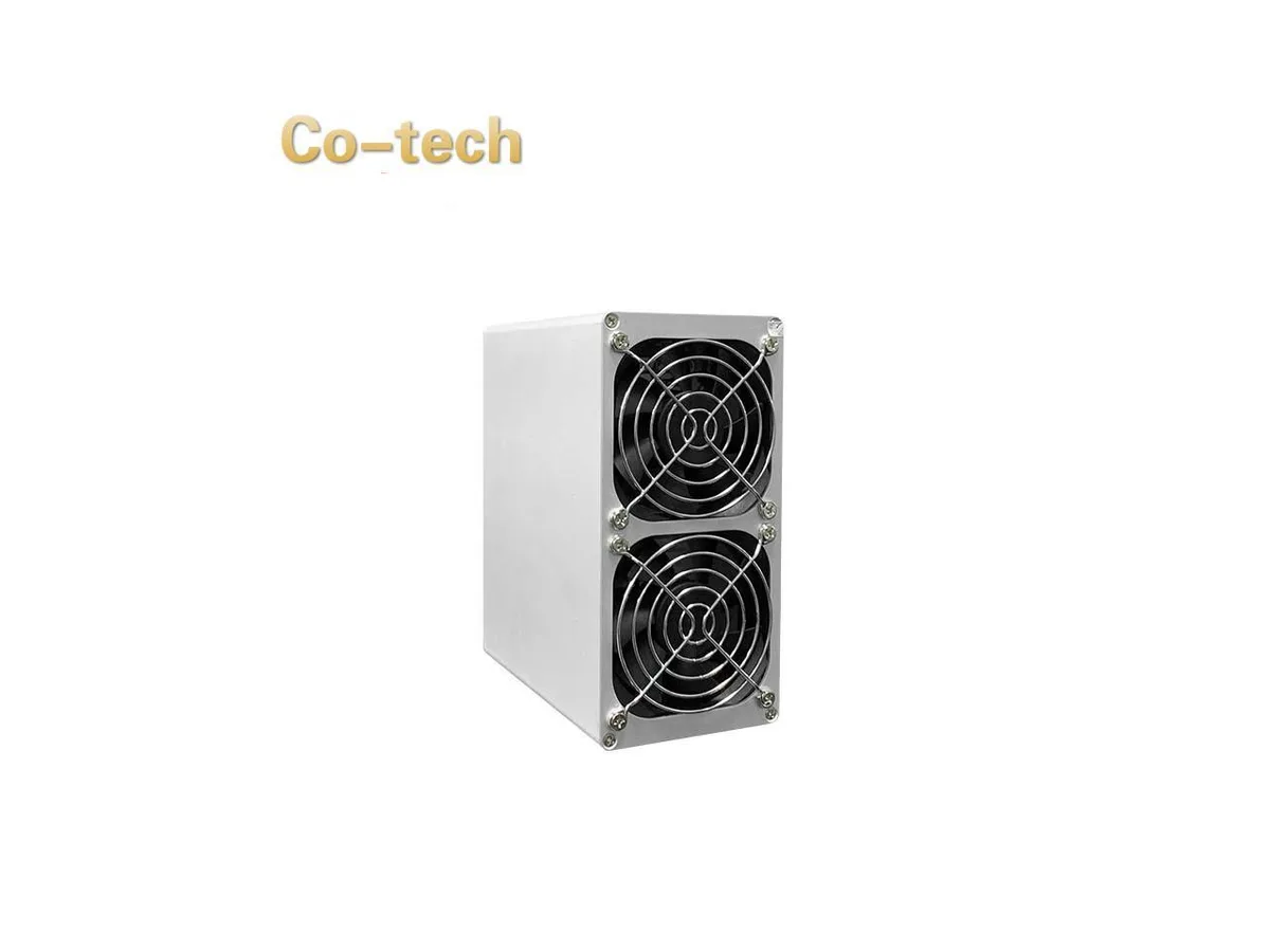 Compact white box miner 175 by 150 by 84 millimetres with Ethernet port