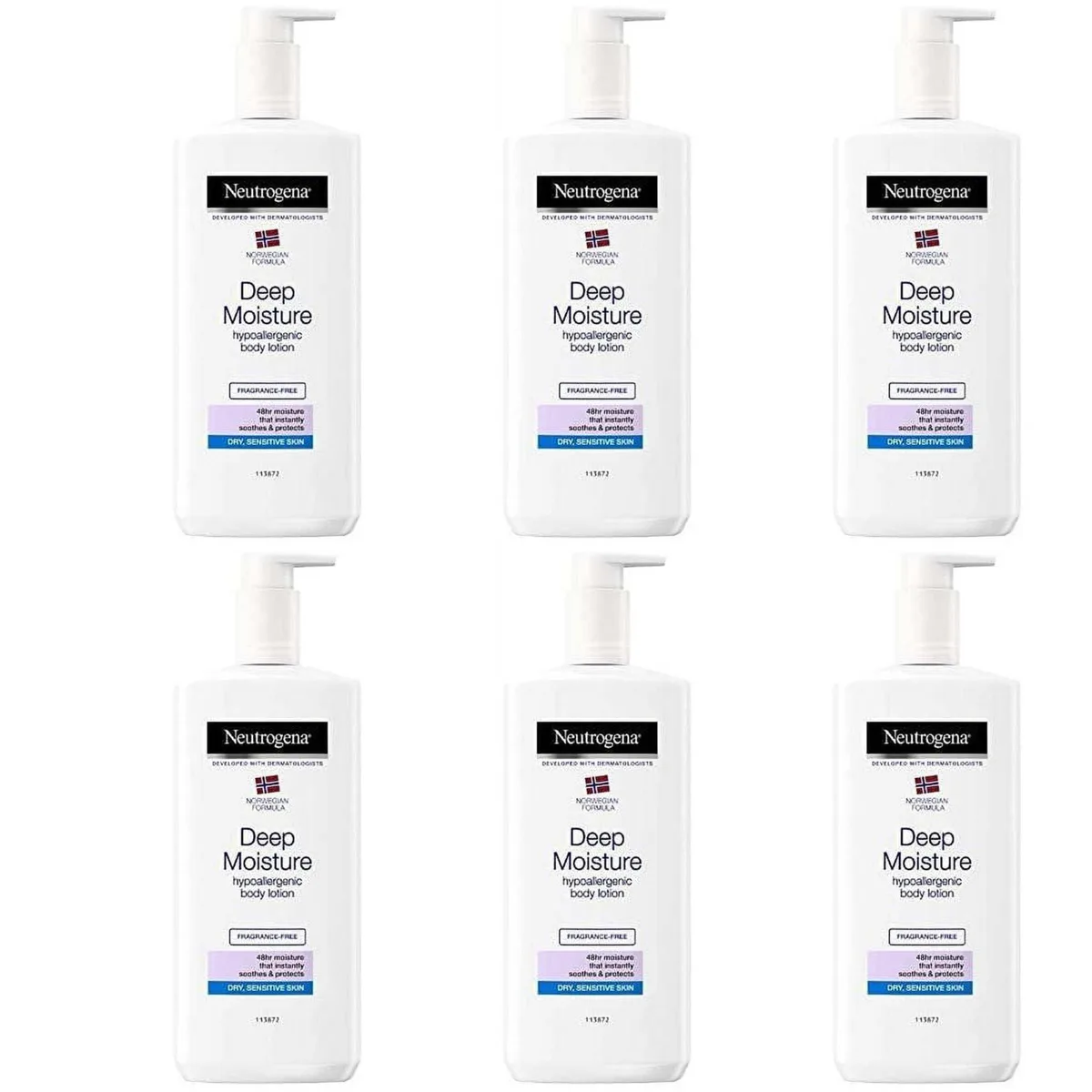 Neutrogena Corporation Neutrogena Corporation SKU-6PACK Norwegian Formula Deep Moisture Body Lotion 13.5 oz skin care — product photo