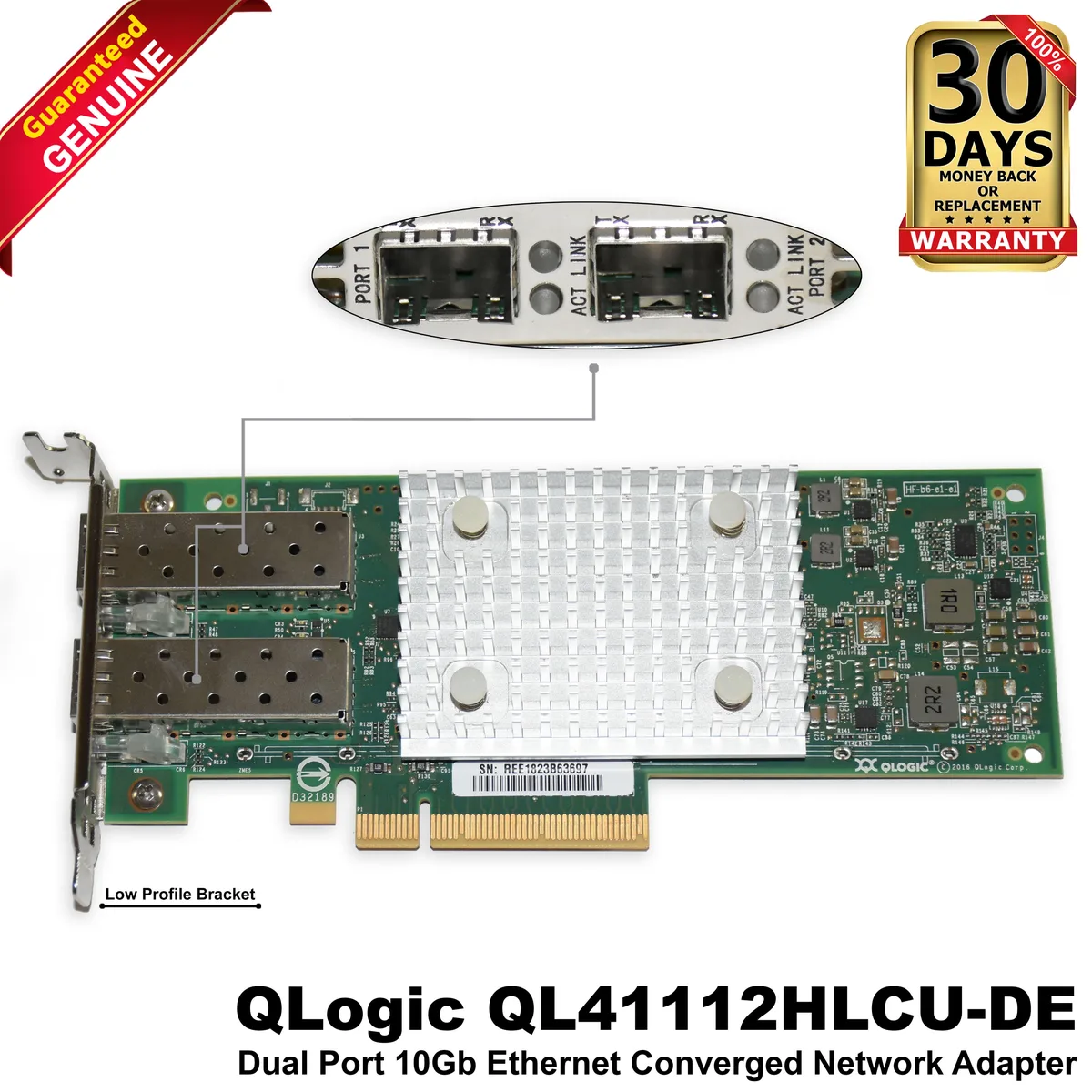 DELL DELL QL41112HLCU-DE 807N9 Dual Port 10GbE RJ-45 Converged Network Adapter laptop replacement part — product photo