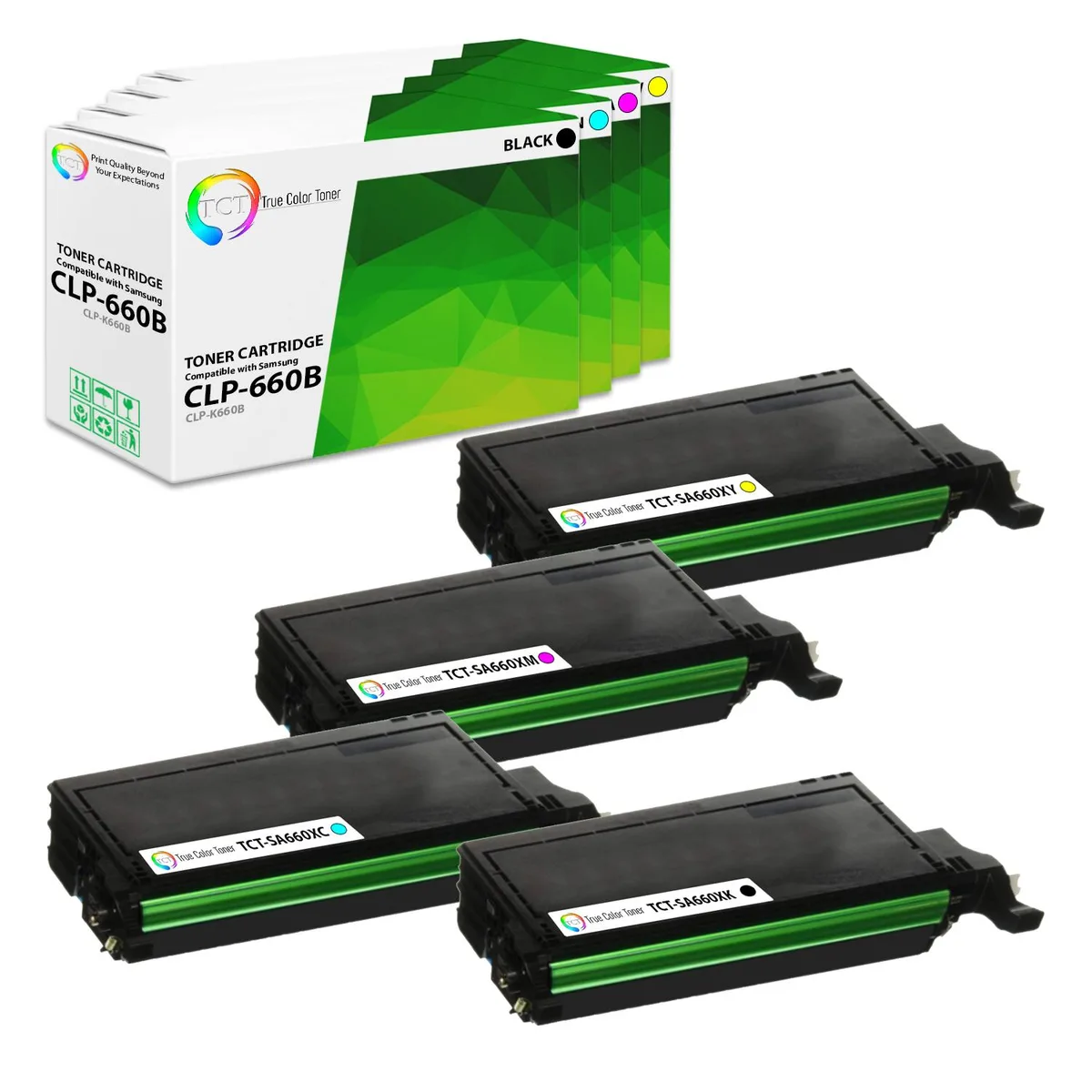 True Color Toner True Color Toner 660B 4-Pack Toner Cartridge 4 Colors 5500/5000 Pages — product photo
