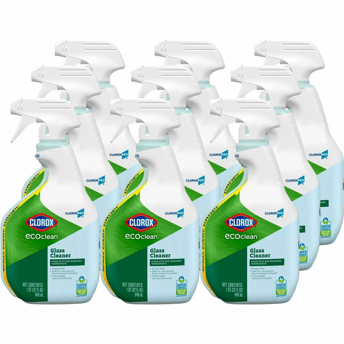 Clorox Clorox EcoClean Glass Cleaner Spray 32 fl oz 94% biobased 60277CT — product photo