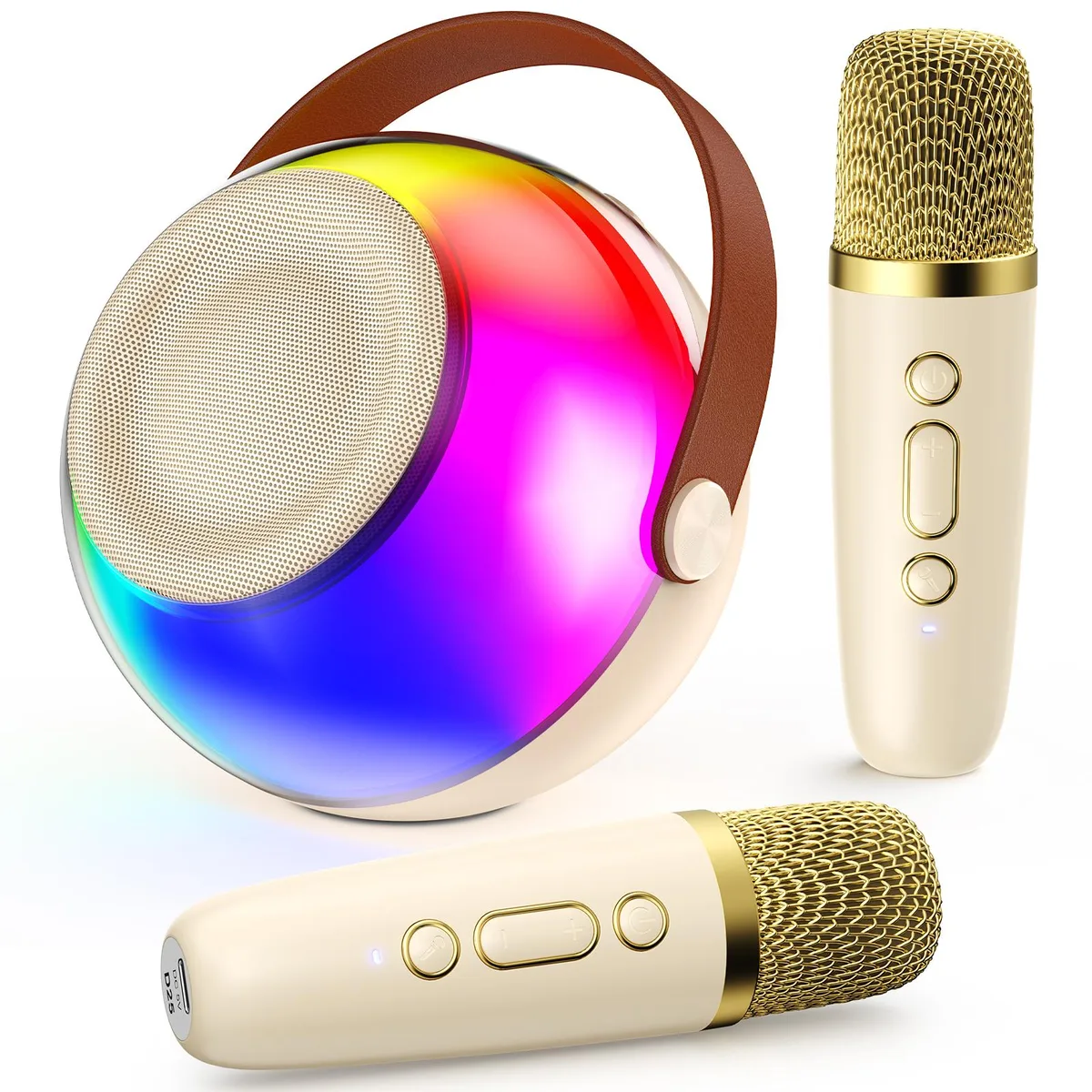 JYX JYX D25WT Karaoke System 25W Bluetooth 5.0 2 UHF Mics RGB — product photo