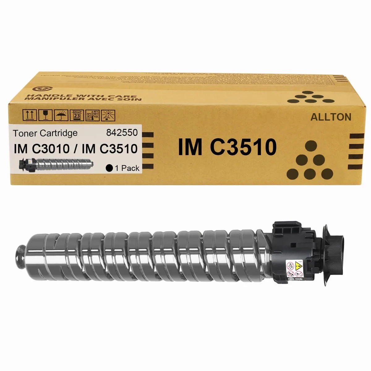 Black Ricoh 842550 toner cartridge in sealed box