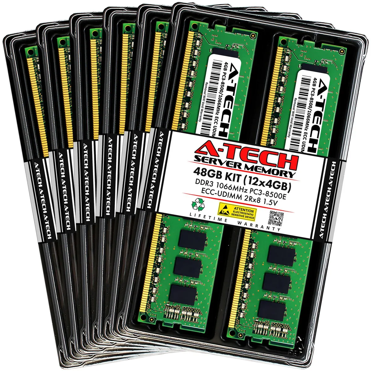 A-Tech A-Tech 48GB Kit (12x4GB) DDR3 1066 ECC UDIMM 240-Pin Memory Upgrade for Apple Xserve (Early 2009, 8-Core) — product photo