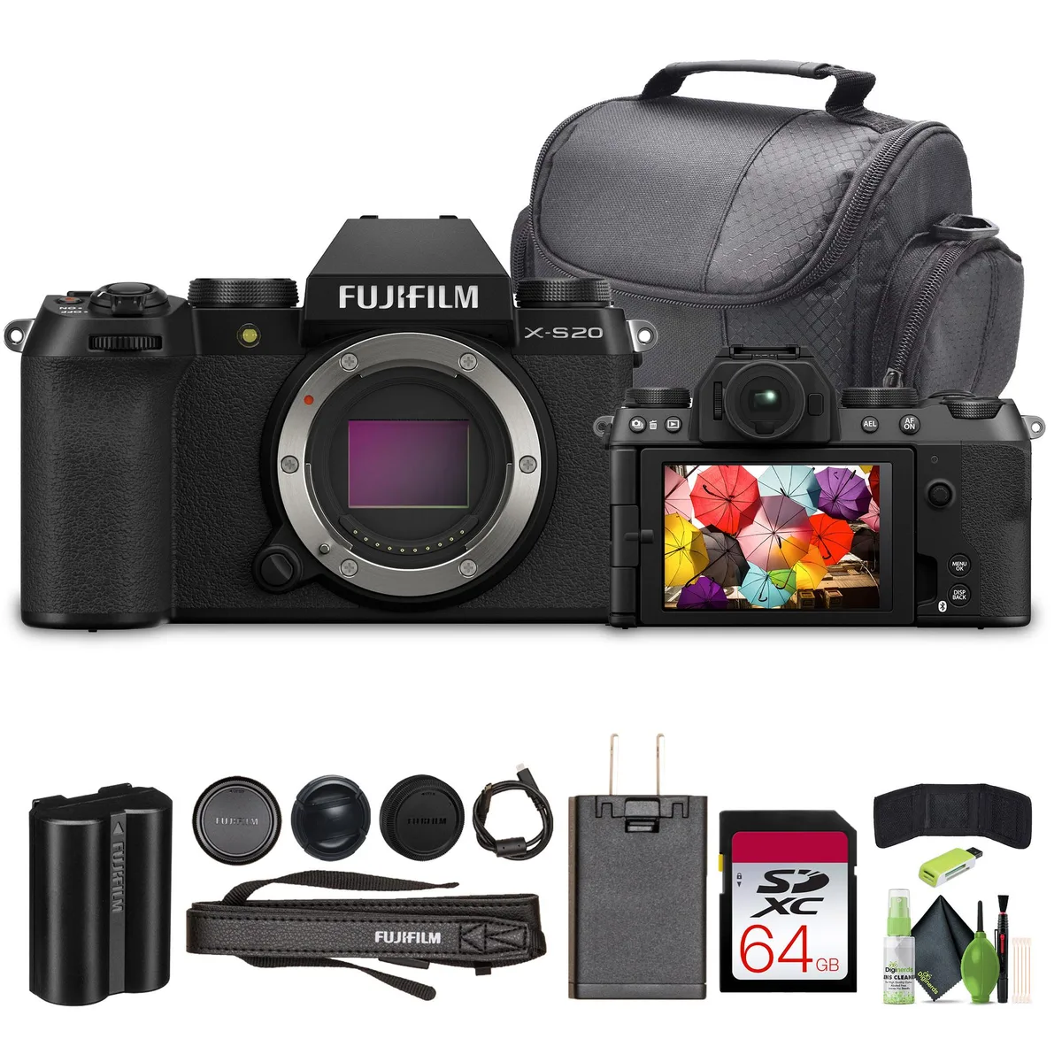 FUJIFILM FUJIFILM X-S20 Mirrorless Camera Body Black Kit — product photo