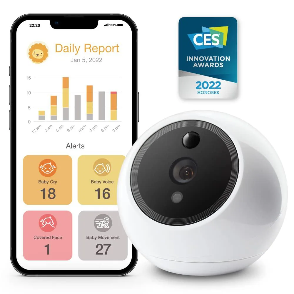 Amaryllo Amaryllo iBabi Smart Indoor Camera White 1yr 30-Day CVR 1080p 360° Tracking — product photo